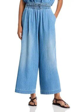 775$ Fabiana Filippi High Rise Wide Leg Pants Size 2 US/ 38 IT Light Blue